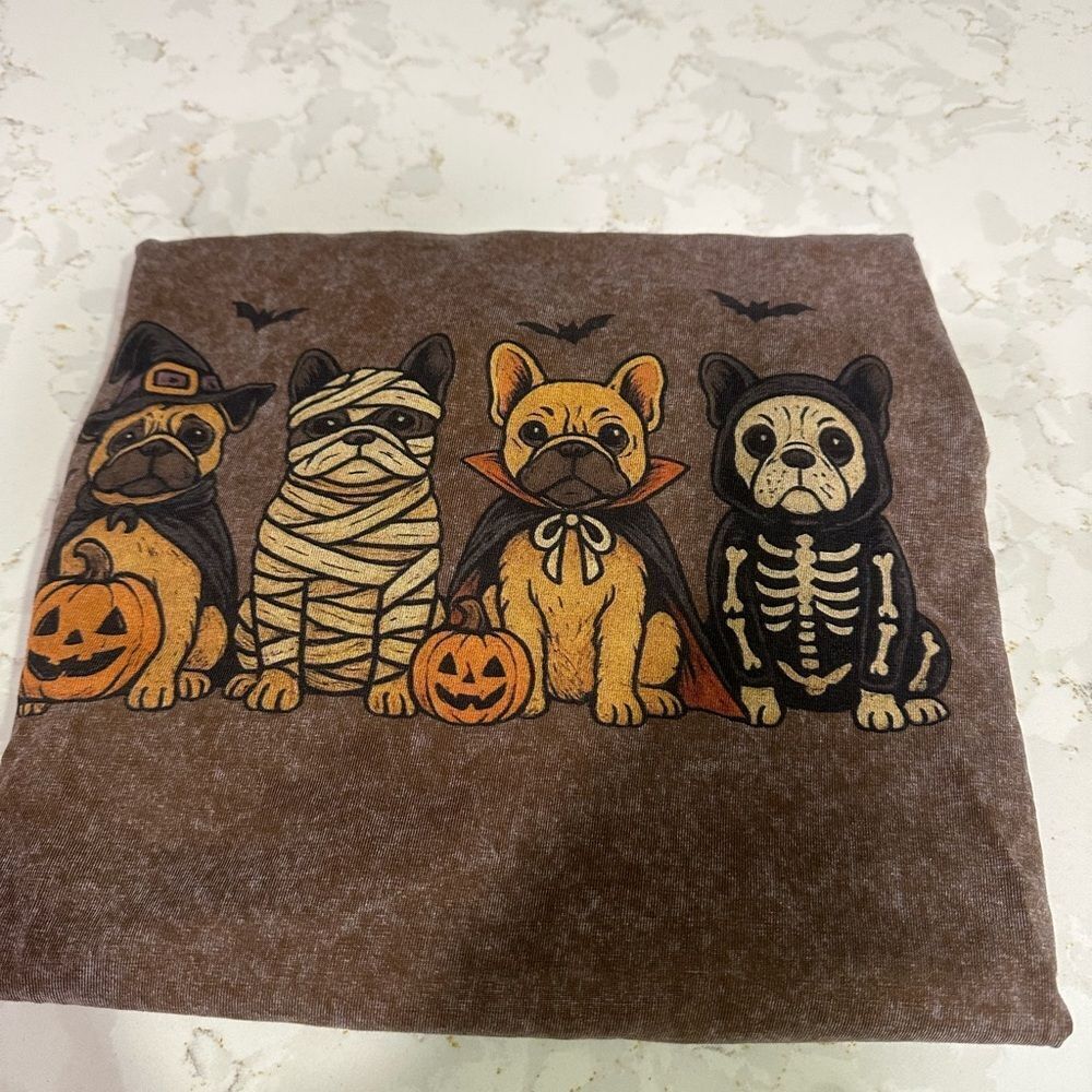 Comfort Colors Frenchie Halloween T-shirt - Brown - Picture 2 of 4